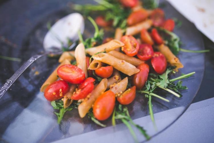 Pasta salad on plate